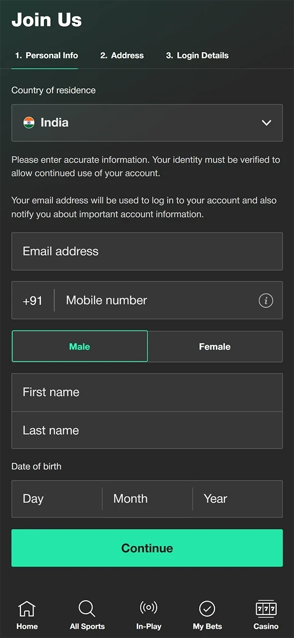 Register your new casino account or log in at bet365.