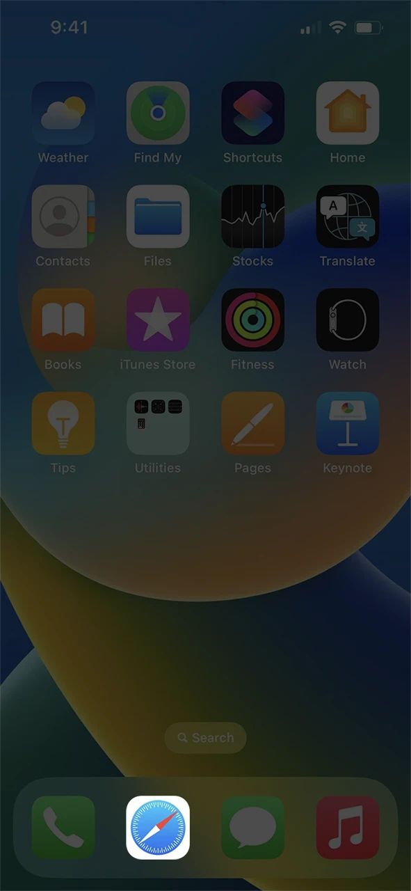 Open Safari to find the iOS version of the bet365 App.