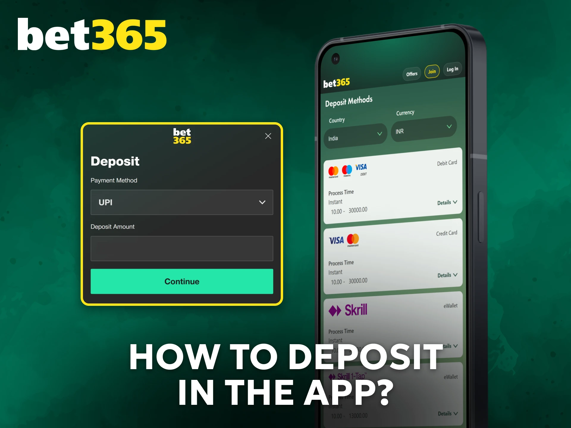Learn how to deposit funds in the Bet365 app easily.