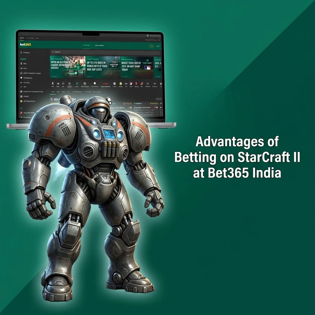 Bet365 India StarCraft II betting advantages including bonuses, UPI payments, mobile app and competitive esports odds