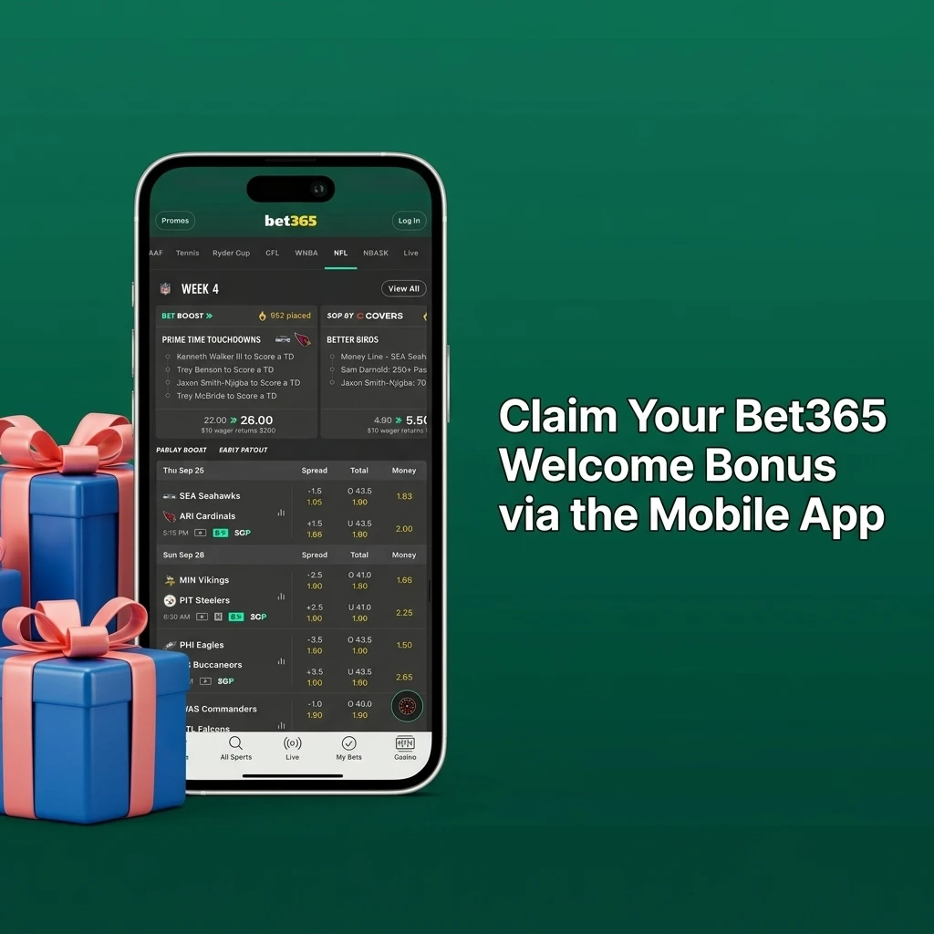 Bet365 mobile app welcome bonus claim process on Android and iOS with deposit and registration steps