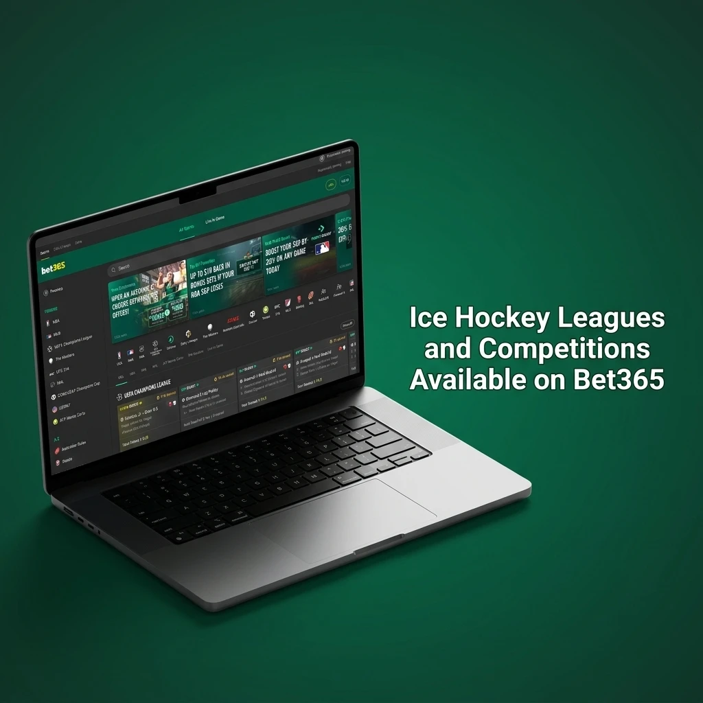 Ice hockey leagues including NHL, KHL, SHL, and IIHF covered on Bet365 with pre-match and live betting markets