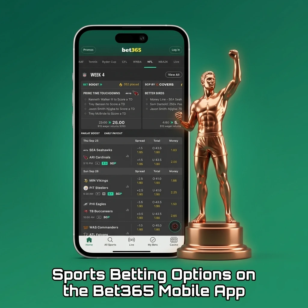 Bet365 mobile app sports betting options including cricket, football, kabaddi, tennis, basketball and esports for Indian players